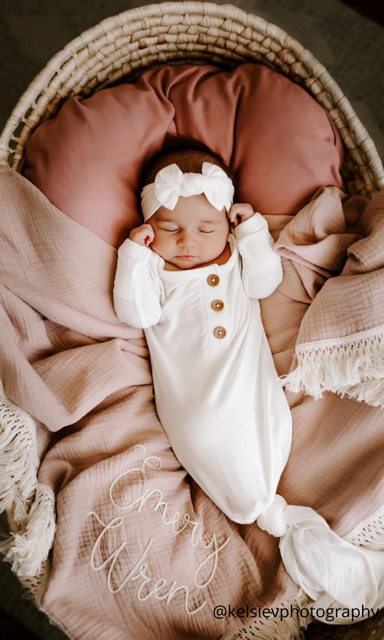 White store newborn gown