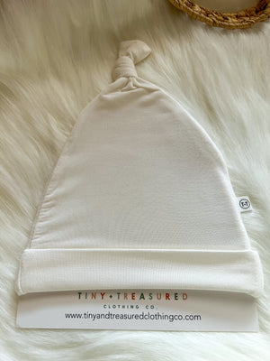 Soft White Newborn Hat For Hospital