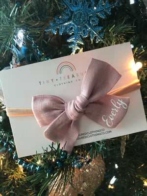 Personalized Bow - Dusty Pink