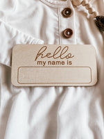"Hello My Name Is" Newborn Announcement Sign